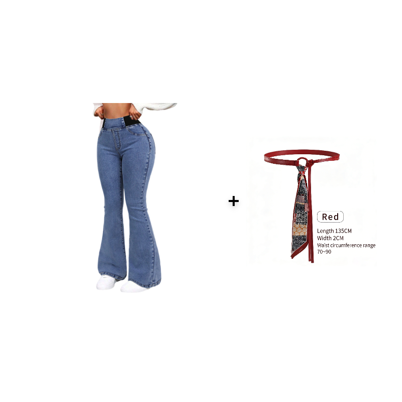 👖High-Waist Stretch Flare Jeans – Gentle tummy control, comfy stretch. Flattering flare leg. Perfect for daily wear. 🌸✨