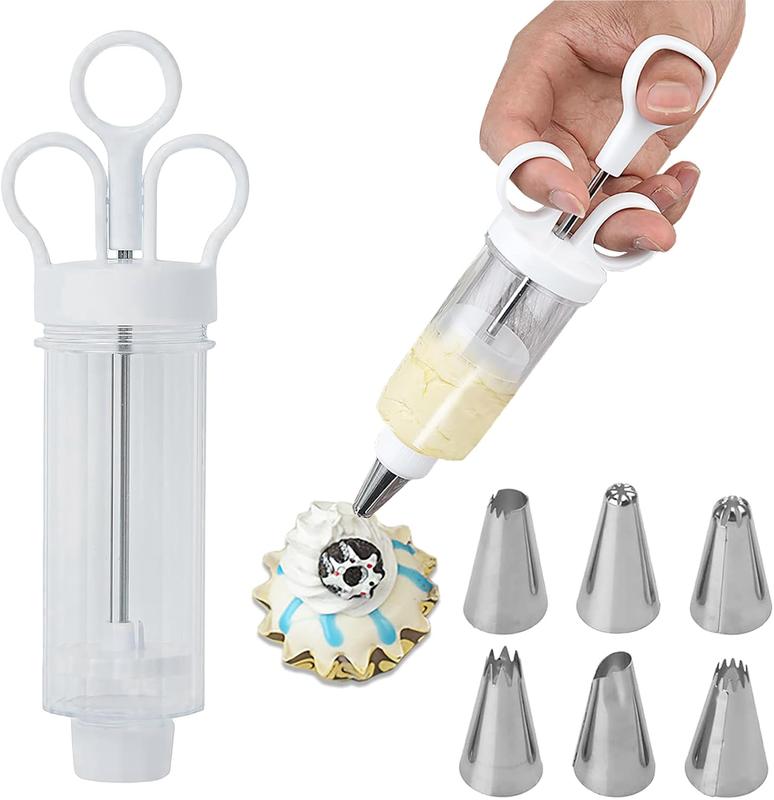 🧁🍪Stainless Steel Cake Decorating Gun Kit – Complete Frosting Piping Set with 18 Tips & Nozzles – Decorate Inside & Out🎂
