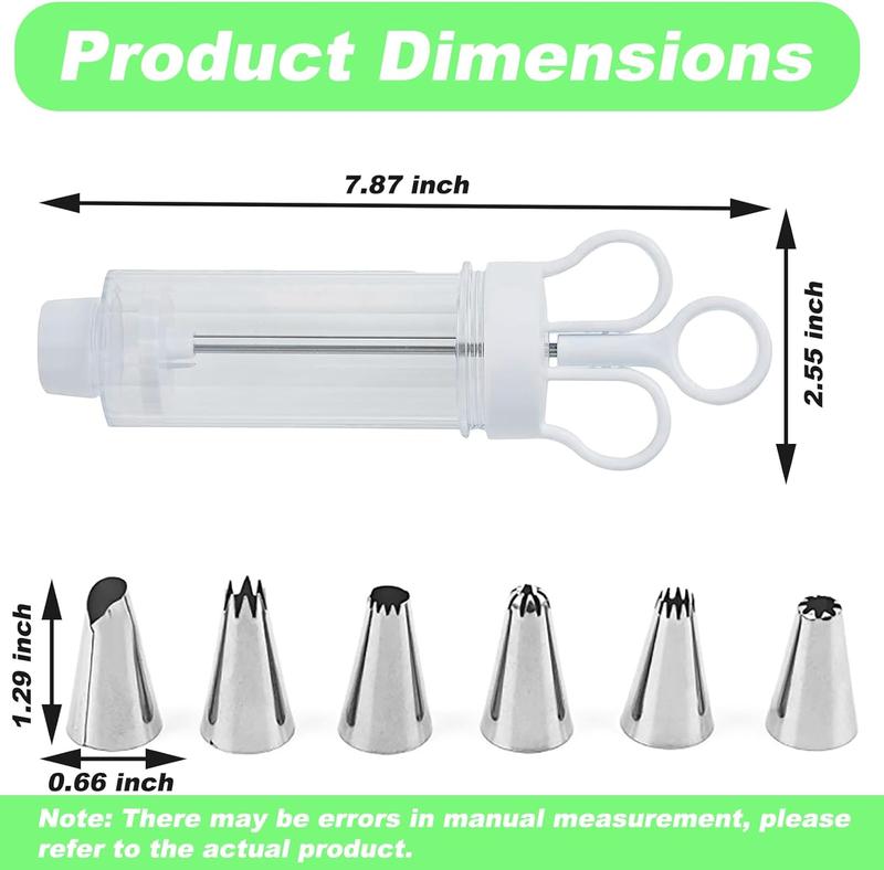 🧁🍪Stainless Steel Cake Decorating Gun Kit – Complete Frosting Piping Set with 18 Tips & Nozzles – Decorate Inside & Out🎂