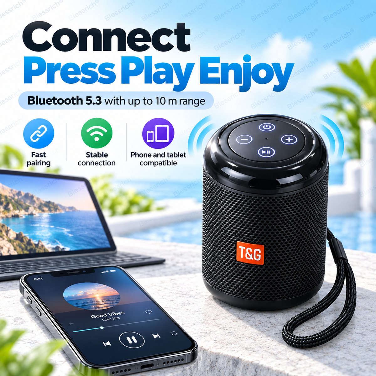 🥳2026 HOT SALE 🔥 50% OFF! Portable Bluetooth Speaker – Bluetooth 5.3, 5W clear sound, TF card + USB playback, hands-free calls. Compact, lightweight & easy to carry. Big sound anywhere! 🎶🔊