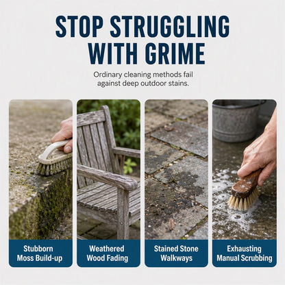 📢Limited-time offer: 60% OFF!🏆Multi-Surface Stone Cleaner – Effectively eliminates moss, black spots, and hard water stains, plus effortlessly handles weeds growing in cracks and joints
