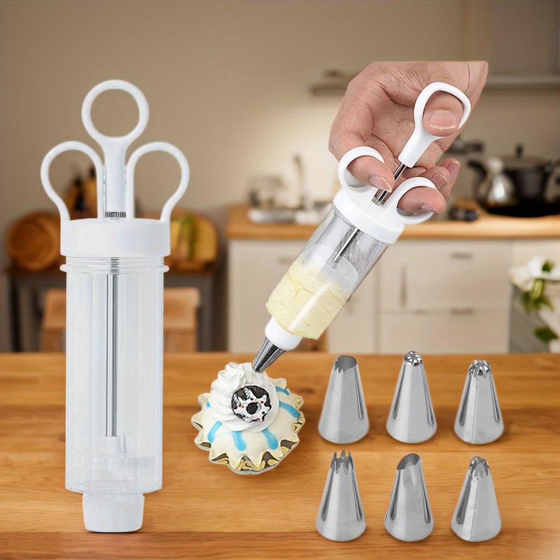 🧁🍪Stainless Steel Cake Decorating Gun Kit – Complete Frosting Piping Set with 18 Tips & Nozzles – Decorate Inside & Out🎂