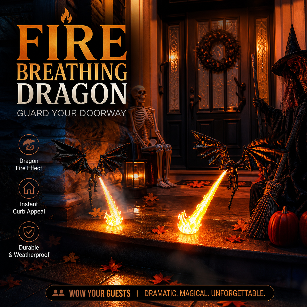 🐉🔥 LIMITED TIME 50% OFF! Dragon Flame Decoration – Realistic Flame Effect, PLA Silk Thread – A Must-Have for Halloween Decor! Add 2+ Items for Discount 🎃🌙✨