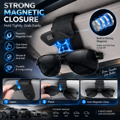 🕶️Car Sunglasses Holder Double Clip Eyeglasses Mount and Ticket Card Clip