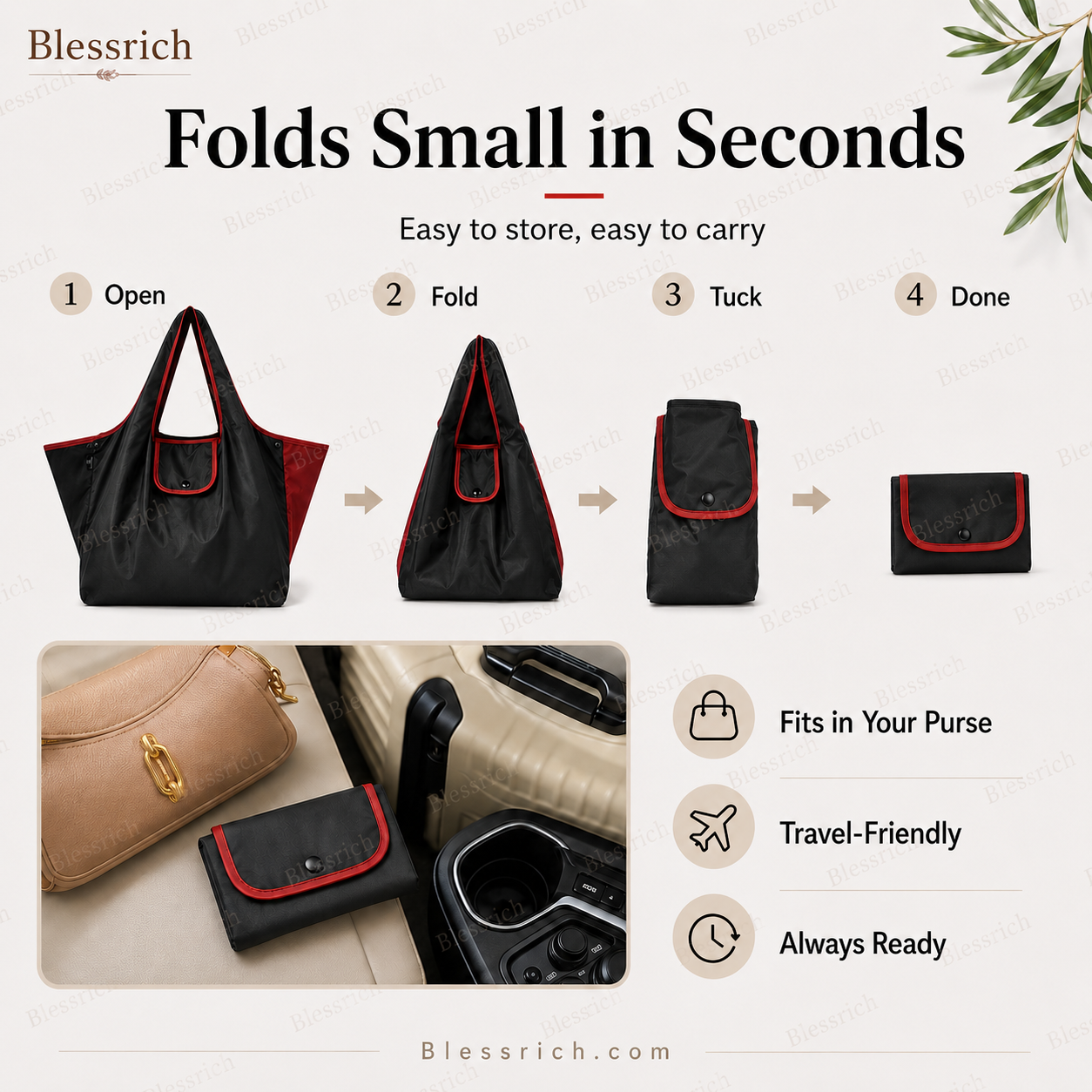 🛍️ Foldable Reusable Shopping Bag – Large Capacity, Lightweight & Washable