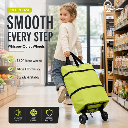 🔥🔥Last Day Promotion Only £11.99 ‼️🛒2-in-1 Foldable Shopping Cart✨Portable Lightweight Grocery Trolley