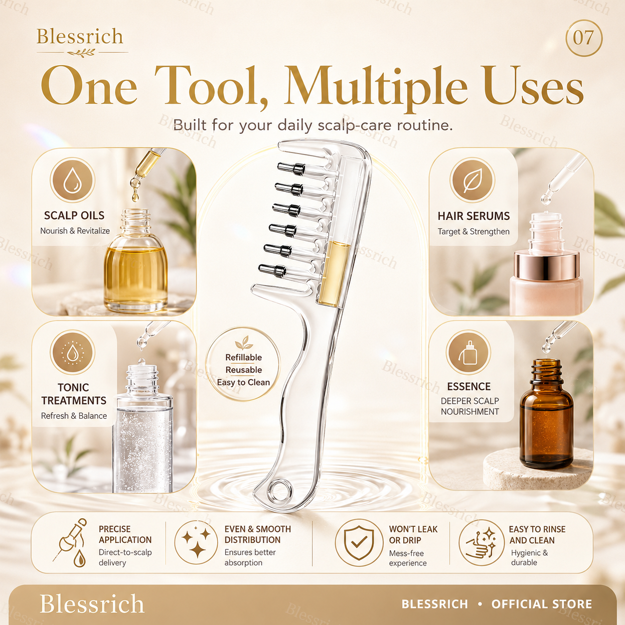 Scalp Serum Applicator Comb