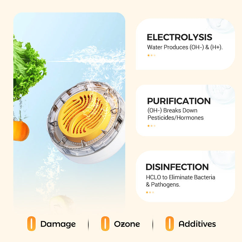 🍇 65% OFF NOW! 🍓 Portable Food Cleaner & Purifier - Removes Pesticides & Bacteria in 3 Mins, USB Charging for Kitchen/Travel 💦✨