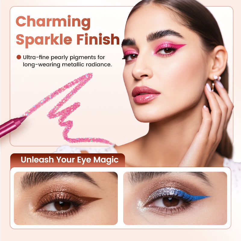 🔥LAST DAY SALE ONLY14.99💲!!💧14-Pack Waterproof Colored Gel Eyeliner Pencil – Metallic & Shimmer Finishes, Smudge-Proof（Pencil sharpener color is random）