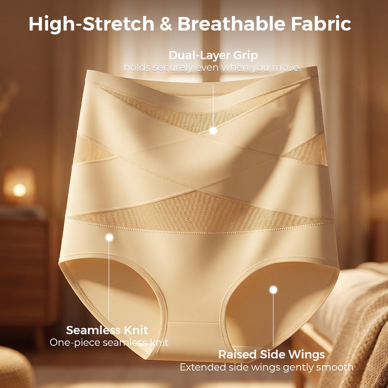 🌸 Last day – Buy 1, get 2 packs ✨ Plus-size high-waisted tummy-shaping crisscross briefs