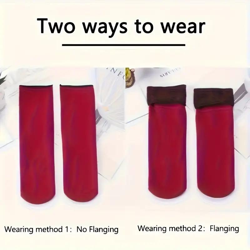 ⏰💃Last Day 40% OFF❄️🎁5/10PCS Unisex Thickened Fleece Lined Cold-Proof Winter Socks