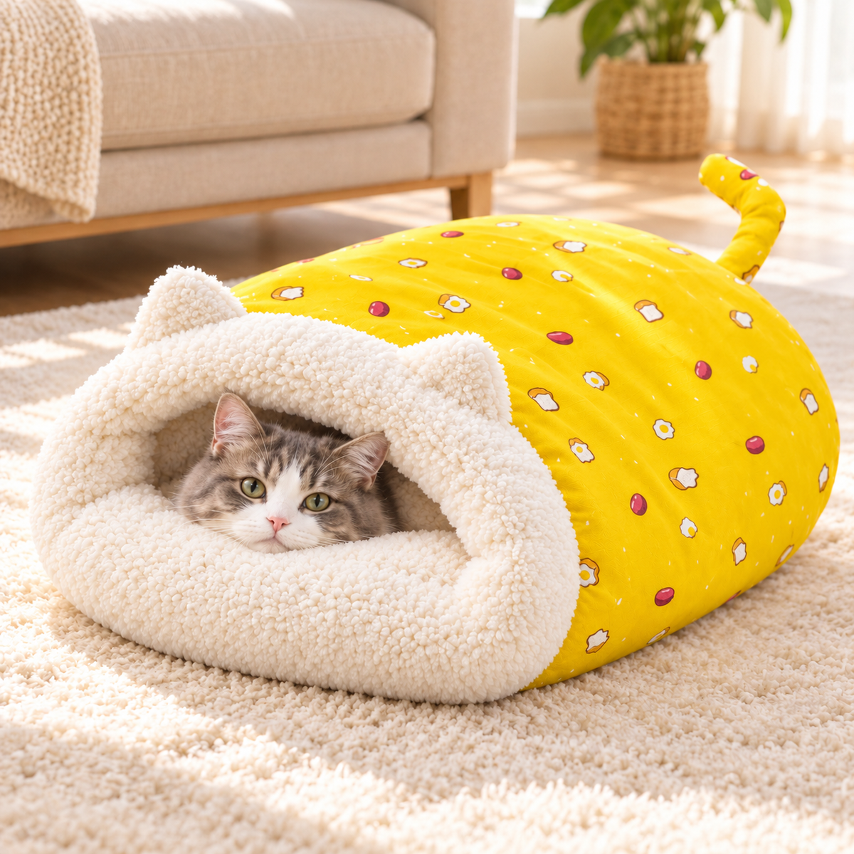 🎅Christmas Hot Sale 50% OFF! 🔥 Cozy Pet Nest for Cats and Dogs - Plush & Machine Washable, Perfect for Your Pet's Comfort and Warmth ✨