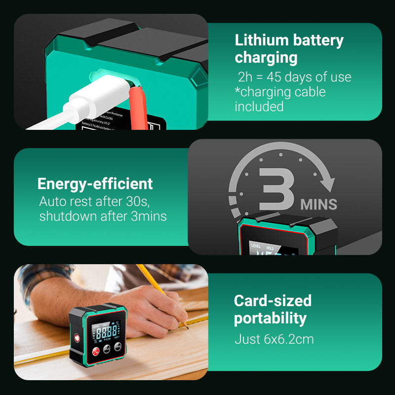 📢🔧 HOT SALE 50% OFF 🔥4-Side Magnetic Digital Angle Gauge with Laser