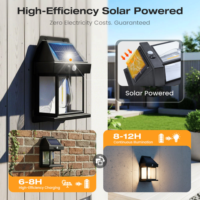 ⏳Time-Limited Special⏰Solar Wall Light with Motion Sensor – Weatherproof, Auto On/Off, Easy Install for Garden & Pathway 🌟