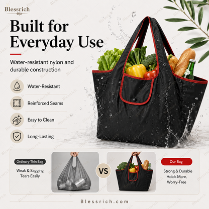 🛍️ Foldable Reusable Shopping Bag – Large Capacity, Lightweight & Washable