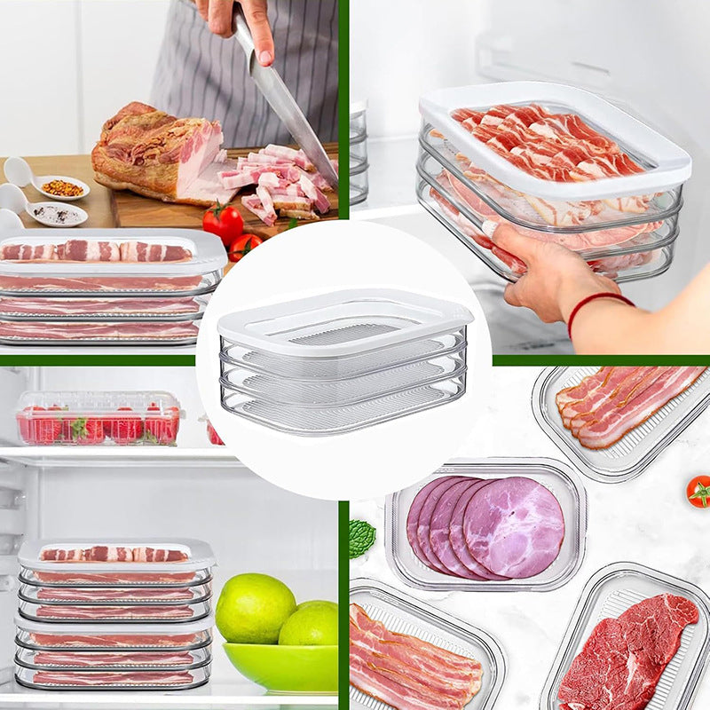 🧊 3‑Layer Fridge Crisper – Clear, reusable & stackable ✨