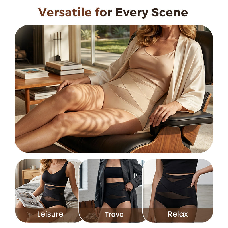 🌸 Last day – Buy 1, get 2 packs ✨ Plus-size high-waisted tummy-shaping crisscross briefs
