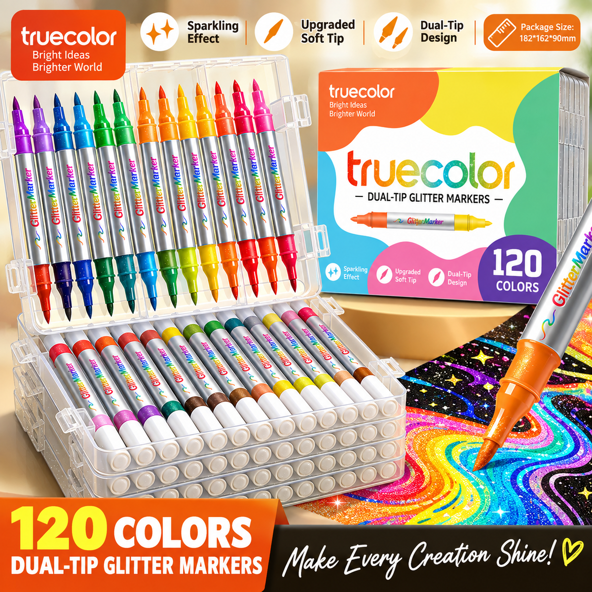 Magic Glitter Outline Markers – Double-Ended Dual-Color Art Pens