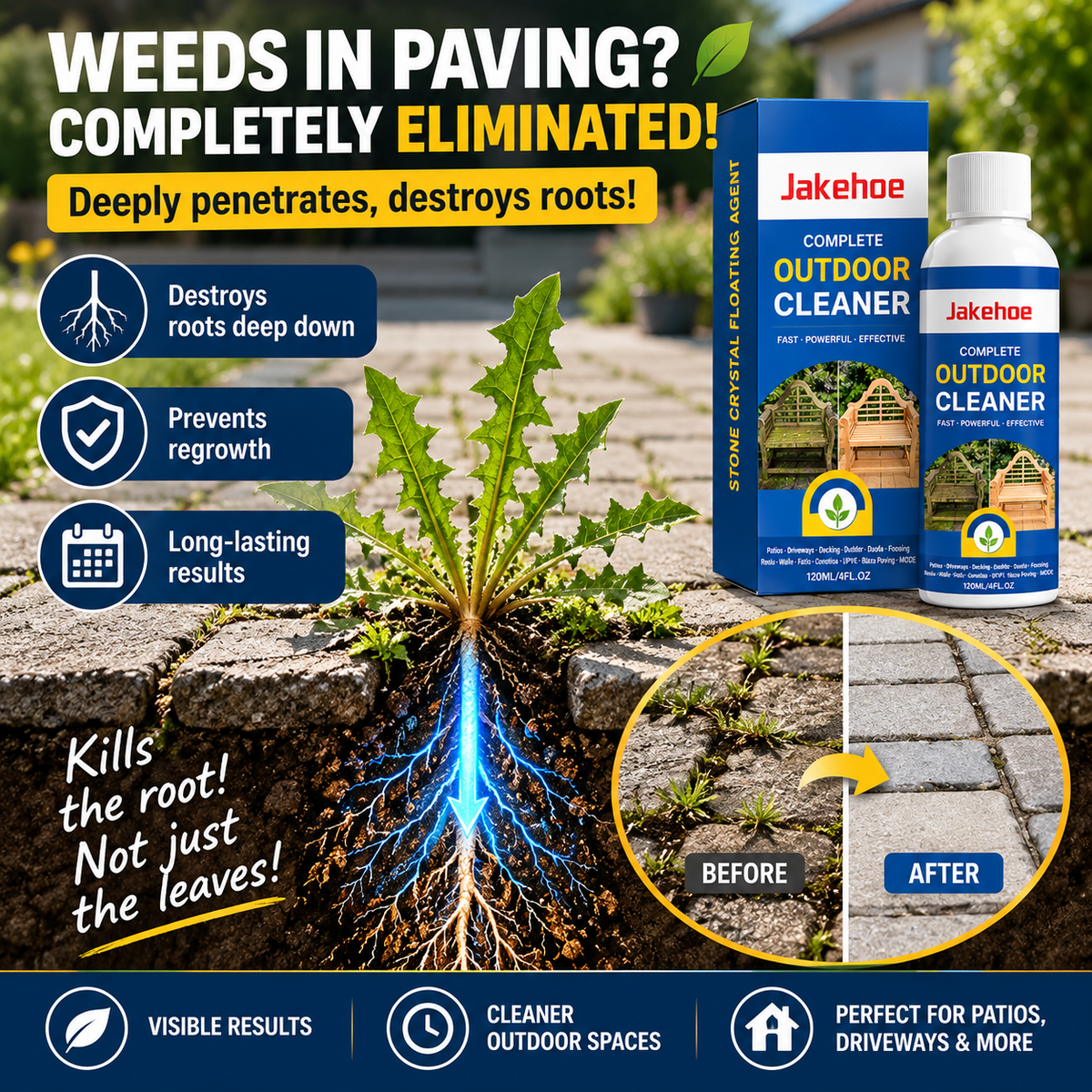📢Limited-time offer: 60% OFF!🏆Multi-Surface Stone Cleaner – Effectively eliminates moss, black spots, and hard water stains, plus effortlessly handles weeds growing in cracks and joints