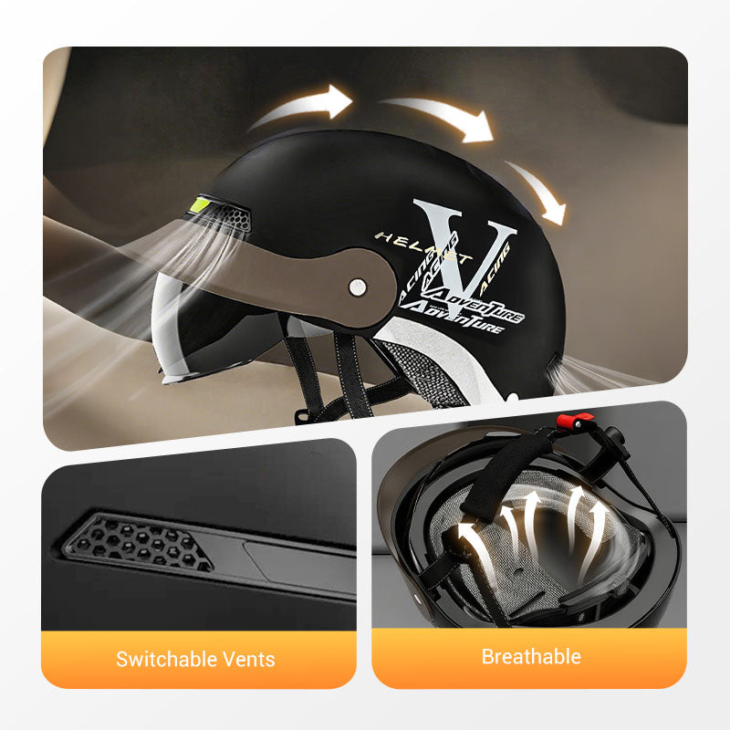 🥳2026 HOT SALE🥳💞50K+ SOLD!🏍️🌬️ 50% OFF! Breathable Lightweight Helmet – Crash-resistant shell, airflow design. Stays cool & secure. Ideal for senior riders. 👴✅