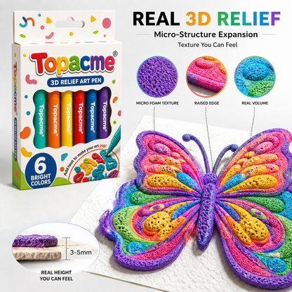 🏆Save 50% by ordering today丨🎨 3D Relief Art Pen – Turn Flat Drawings Into Touchable 3D Art🪄