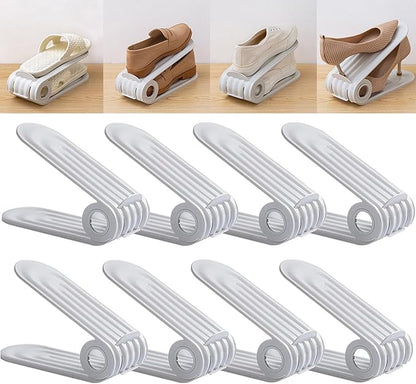 🥳2026 BESTSELLER🥳 Shoe Storage Rack – Space-Saving Double Deck, Adjustable Grooves – Eco-Friendly PP, Easy Clean – Closet Essential! 🛡️💨