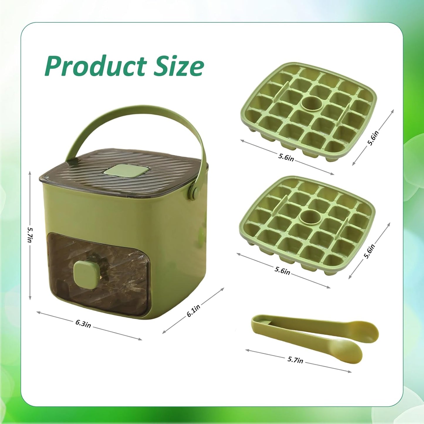 Portable Ice Maker with Lid and Storage Box