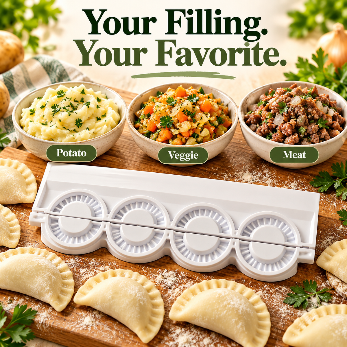 PIEROGIES Dumpling Maker – Kitchen Dumpling Mold &amp; Water Dumpling Press