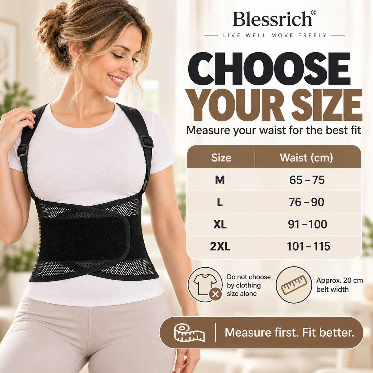 Support Your Back Instantly! Breathable 4-Rod Waist Support Brace