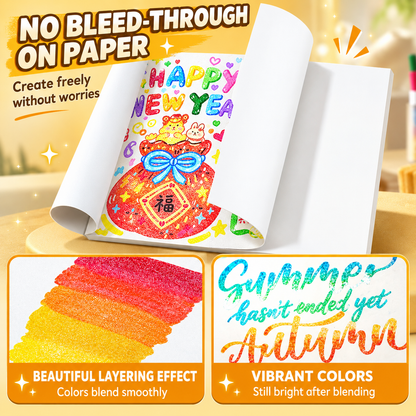 Magic Glitter Outline Markers – Double-Ended Dual-Color Art Pens