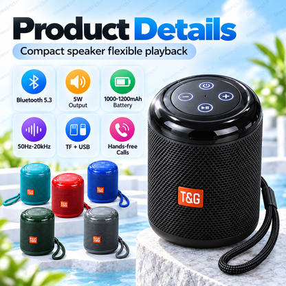 🥳2026 HOT SALE 🔥 50% OFF! Portable Bluetooth Speaker – Bluetooth 5.3, 5W clear sound, TF card + USB playback, hands-free calls. Compact, lightweight & easy to carry. Big sound anywhere! 🎶🔊