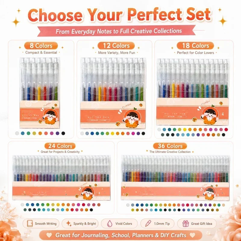 ✨LAST DAY SALE ONLY ￡6.99!!⚡50K+ SOLD!🎁Glitter Gel Pen Set