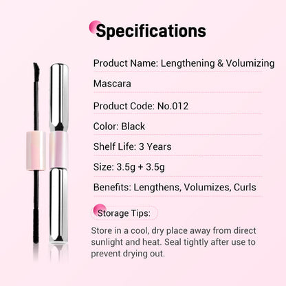 💕Double-Ended Waterproof Lengthening & Curling Mascara🌸💐