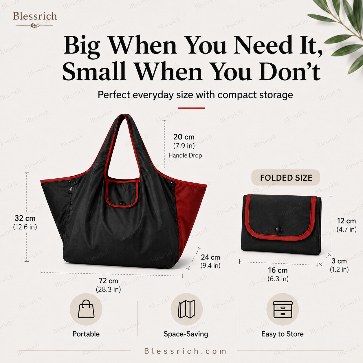 🛍️ Foldable Reusable Shopping Bag – Large Capacity, Lightweight & Washable