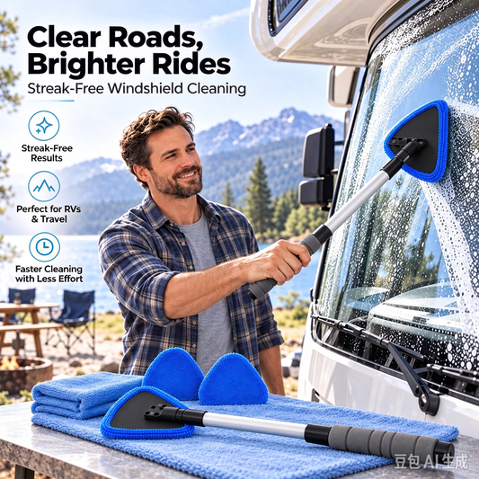 Dual Magnetic Car Window Cleaner | Streak-Free Cleaning Kit for Car Glass