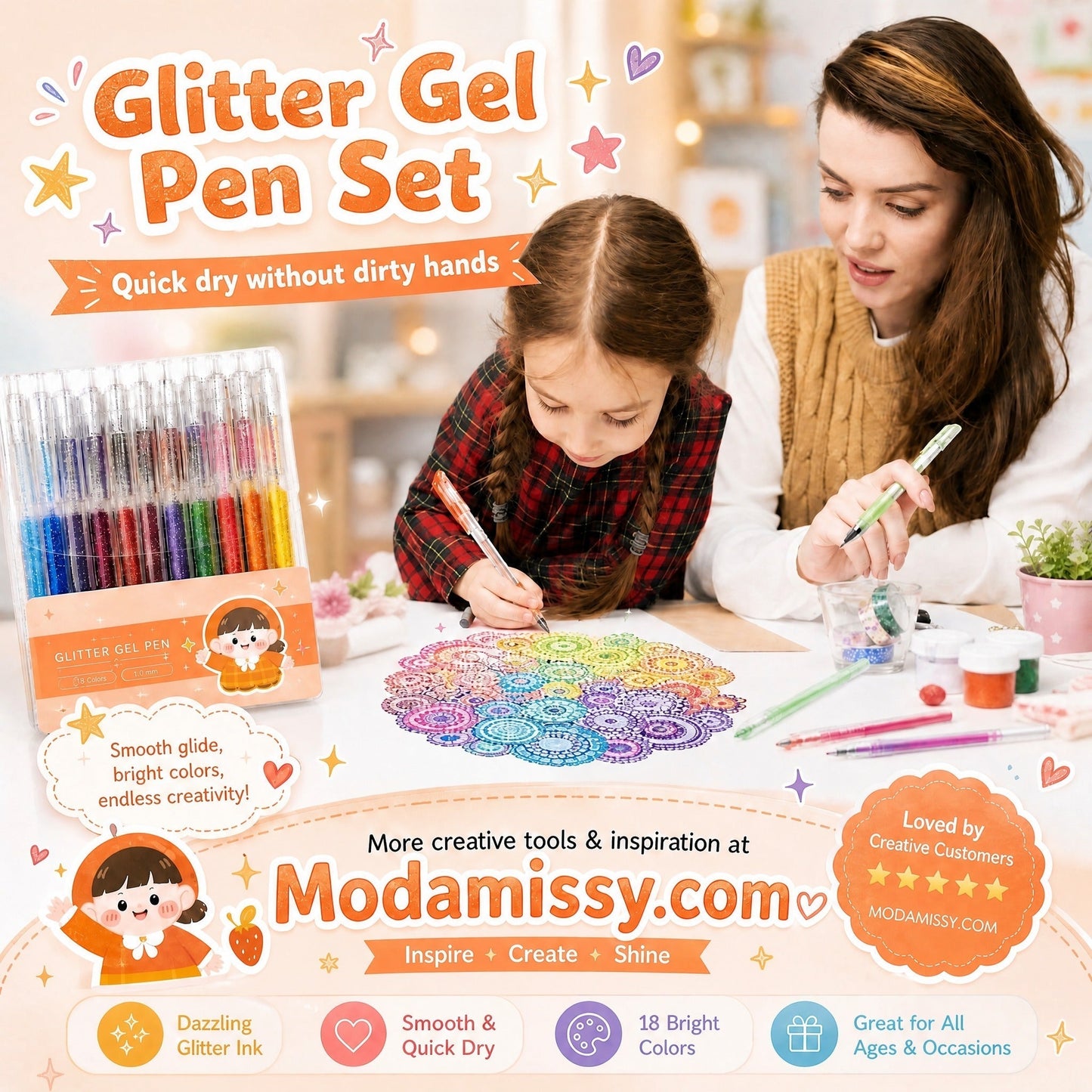 ✨LAST DAY SALE ONLY ￡6.99!!⚡50K+ SOLD!🎁Glitter Gel Pen Set