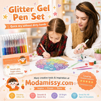 ✨LAST DAY SALE ONLY ￡6.99!!⚡50K+ SOLD!🎁Glitter Gel Pen Set