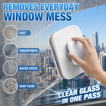 🥳2026 HOT SALE🥳💞50K+ SOLD! ⚡ 50% OFF! 6‑in‑1 Magnetic Glass Cleaner – 30% wider cleaning area, perfect for high‑rise windows. Dual pads + squeegee – flawless results from the first pass! 🪣🪟
