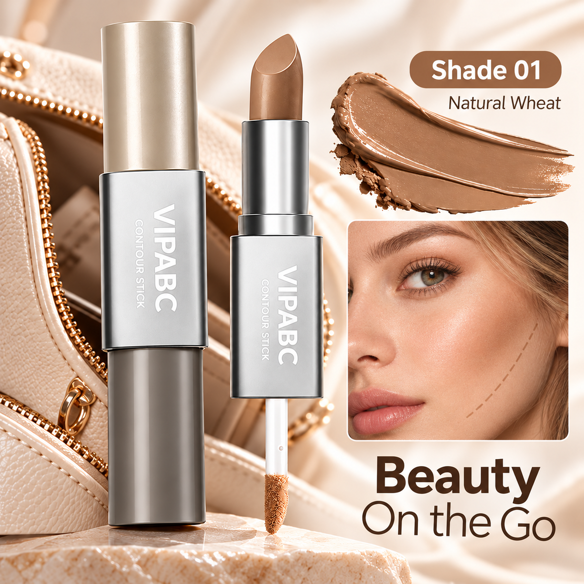 Dual-Effect Contouring Stick: Matte, 3D Shading, Natural Nose Contour