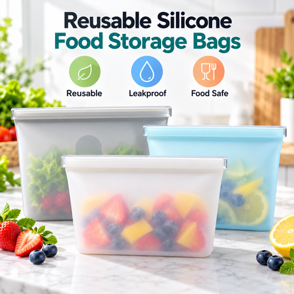 Reusable Silicone Zip Containers (Two per bag)