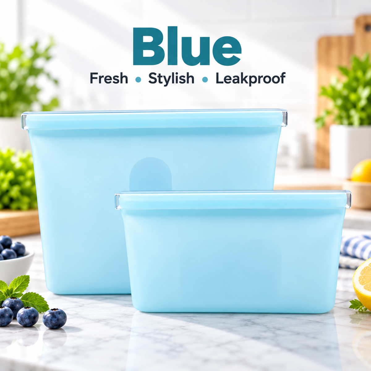 Reusable Silicone Zip Containers (Two per bag)