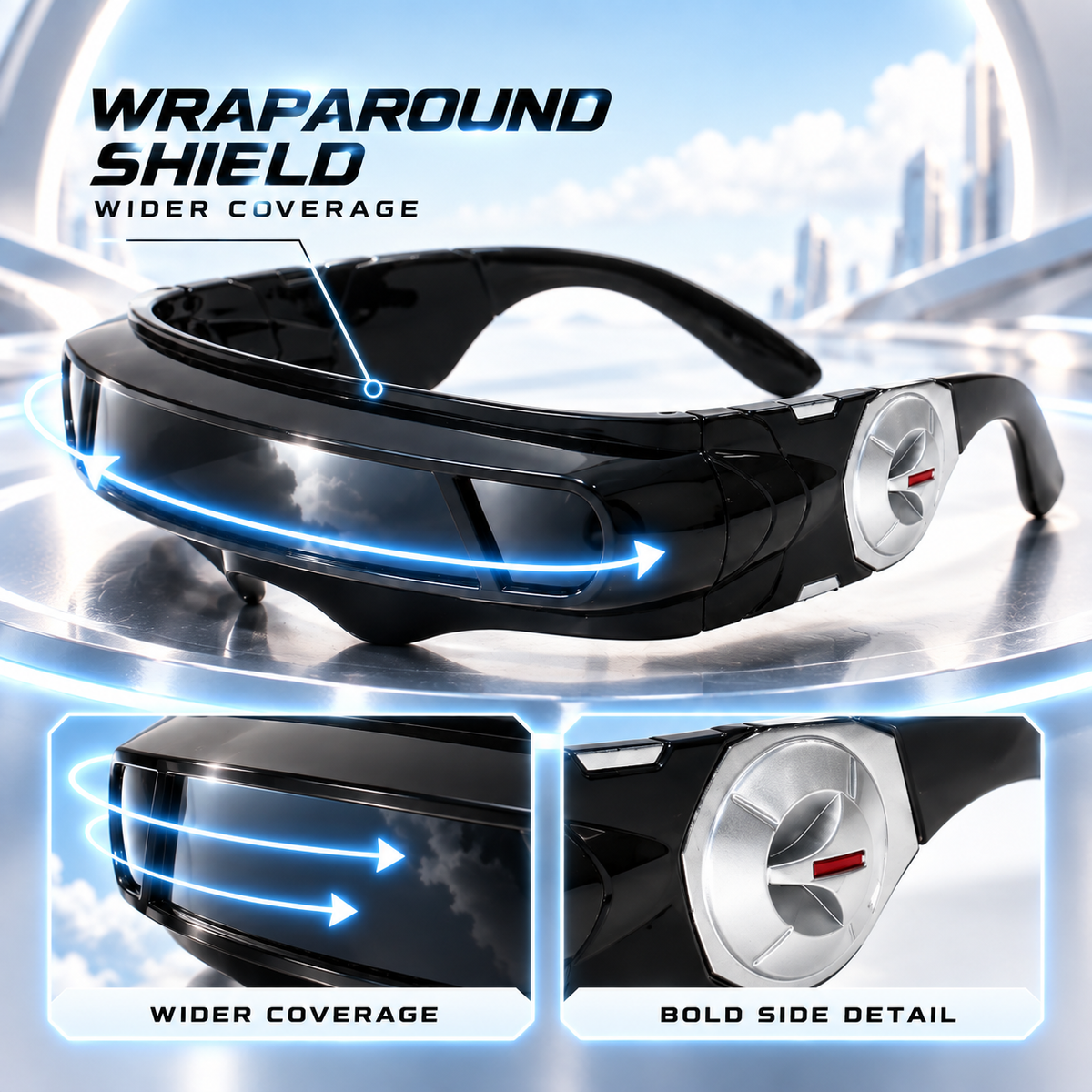 Space Goggles — Retro Punk UV400 Laser Eye Sunglasses for Outdoor Sports