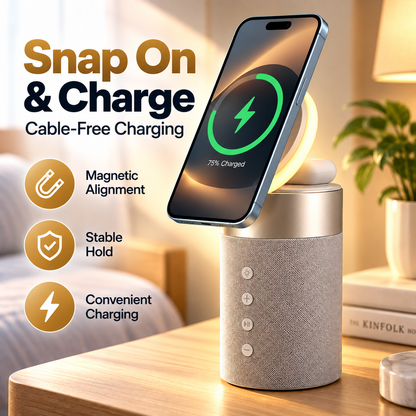 3-in-1 Magnetic Wireless Charging Stand &Speaker
