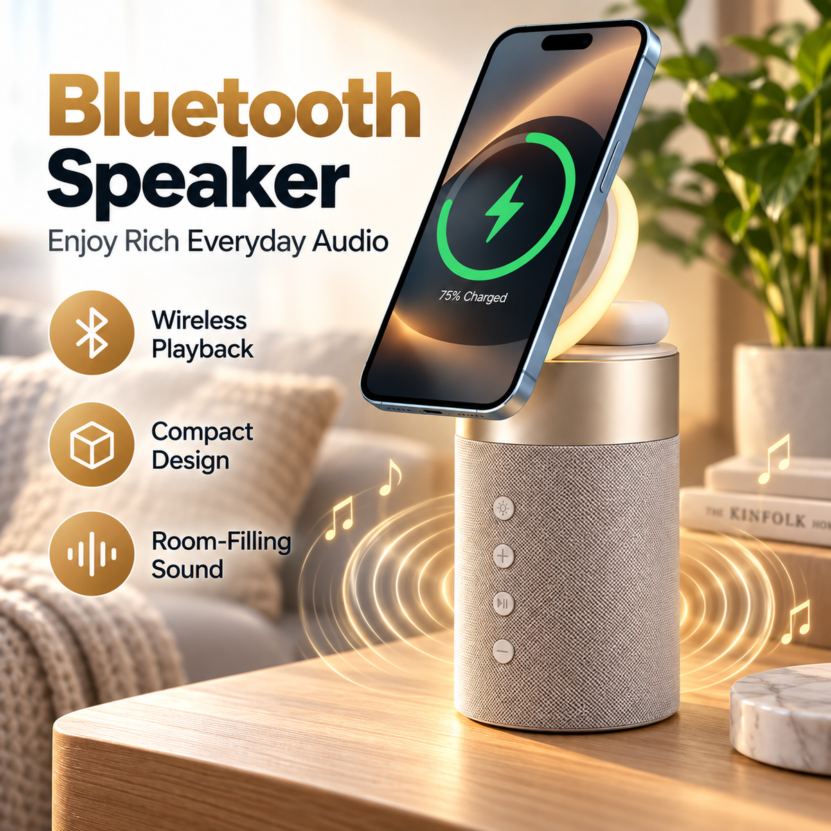 3-in-1 Magnetic Wireless Charging Stand &Speaker