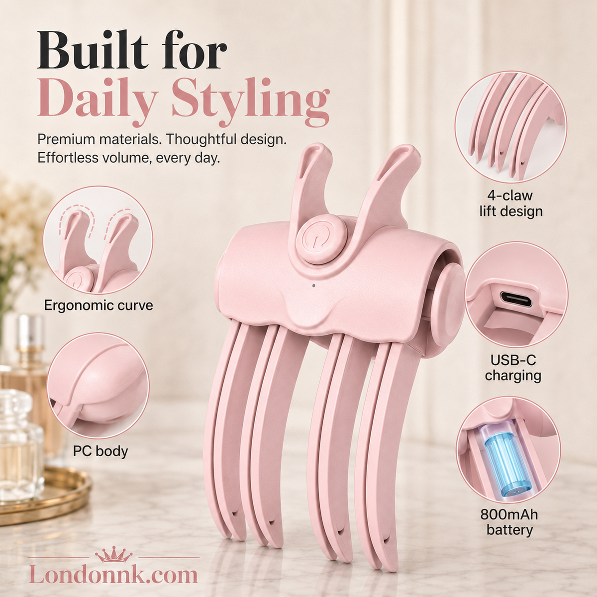 💥 50% OFF 🔥 3-Second Root Lift Volumizing Clip – Cordless, Rechargeable & Instant Volume