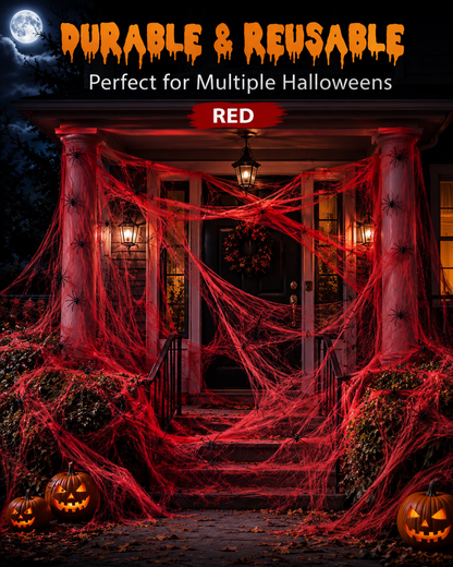 Halloween Scary Party Decoration Spiders & Stretchy Cobweb