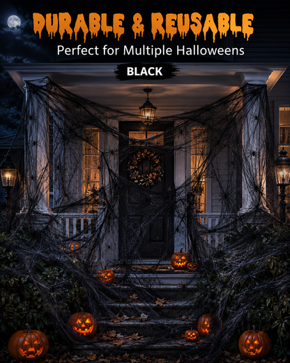 Halloween Scary Party Decoration Spiders & Stretchy Cobweb