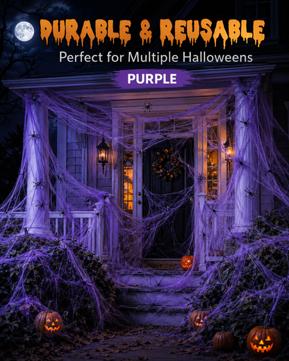 Halloween Scary Party Decoration Spiders & Stretchy Cobweb