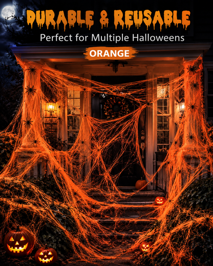 Halloween Scary Party Decoration Spiders & Stretchy Cobweb