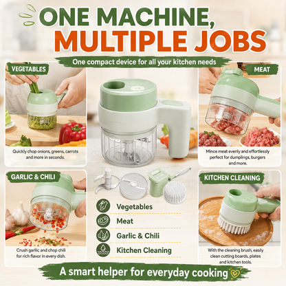 4-in-1 manual electric vegetable cutter setMultifunction cordless food processor
